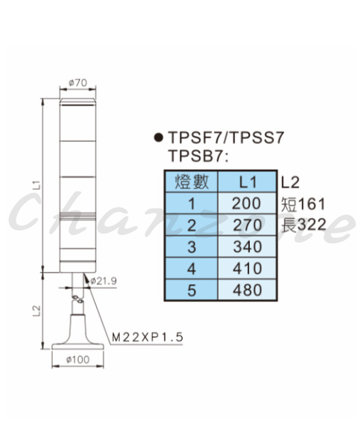 天得科技 積層式警示燈 TPSF7 TPSS7 TPSB7